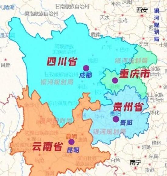 云贵川三省地图