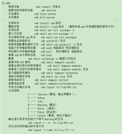adb命令的用途