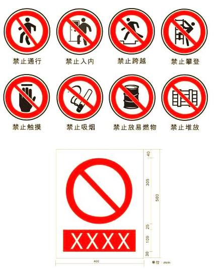 禁止,警告,指令,提示标志颜色缩略图
