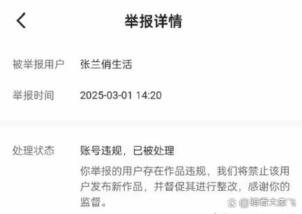 举报成功后封号是什么处理