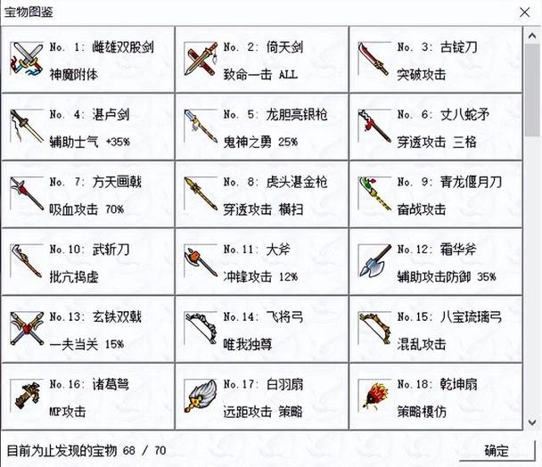 三国英杰传宝物一览表图标