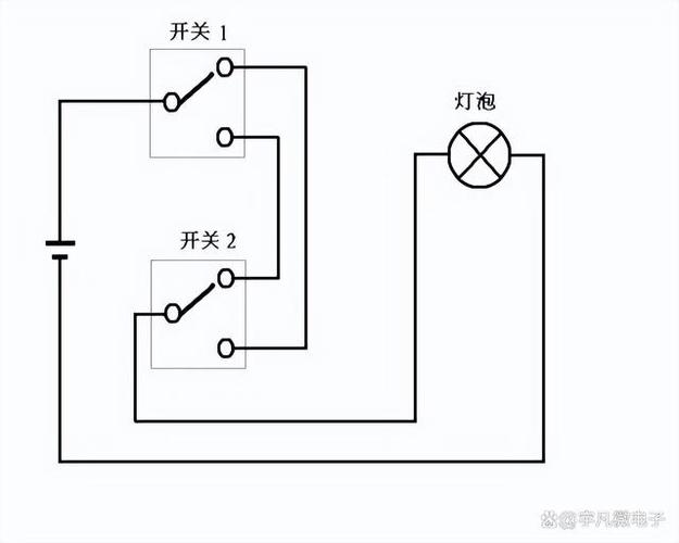 卧室灯两个开关一个灯电路图图标