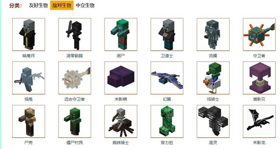 我的世界生物图片大全正面图