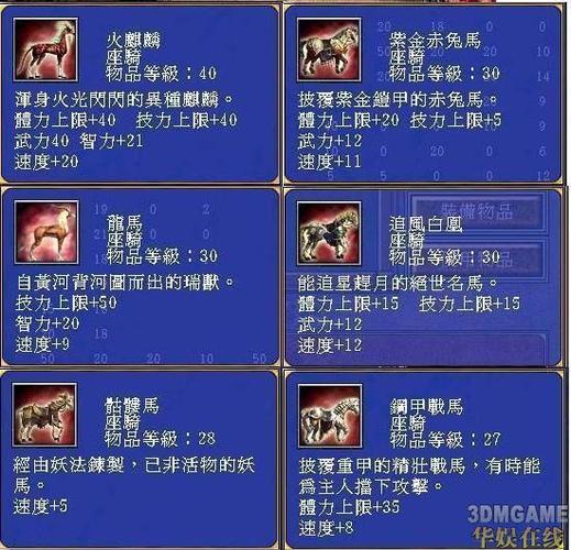 三国群英传座骑编号
