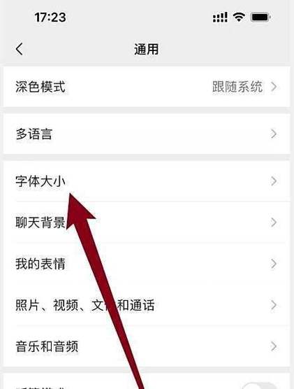 苹果17微信字体大小怎么设置游戏截图