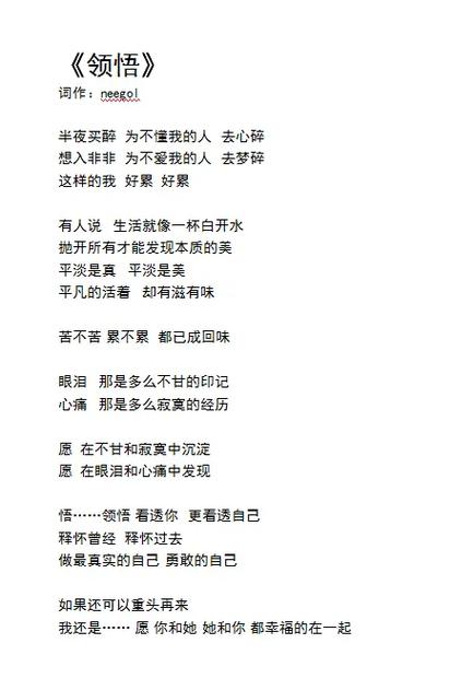 领悟这首歌含义