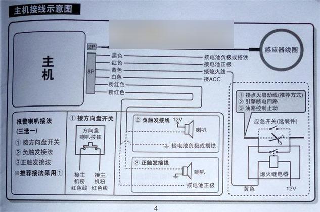 铁将军防盗器喇叭接线图