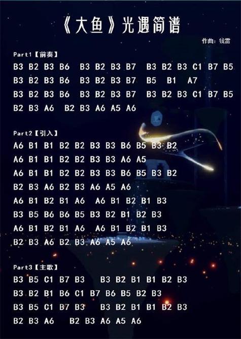 sky光遇乐谱大鱼竖琴