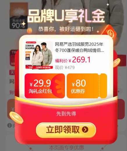 严选惊喜直减红包