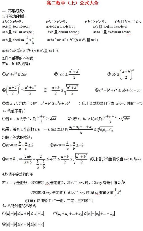 高中数学公式大全缩略图