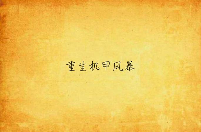 《重生之机甲风暴》