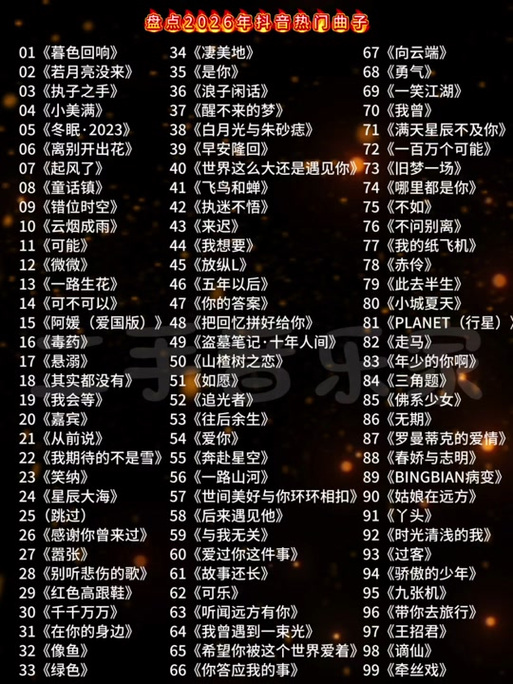 最近抖音很火的歌曲