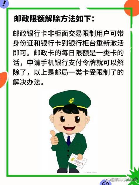 邮政二类卡限额怎么解除