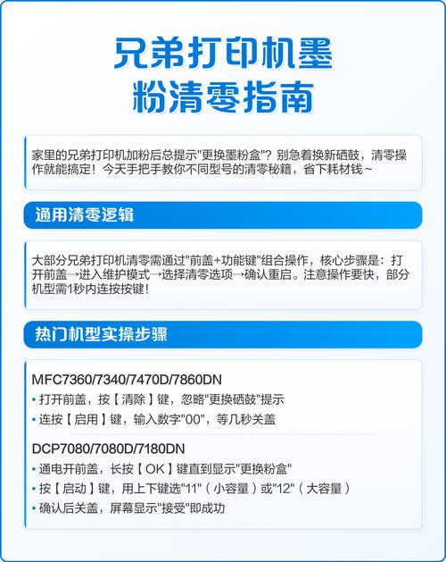 兄弟打印机消除更换墨粉盒提示缩略图