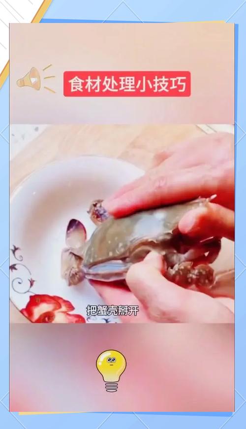 生螃蟹怎么把蟹壳打开