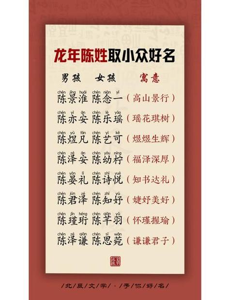 陈姓好听稀少的名字