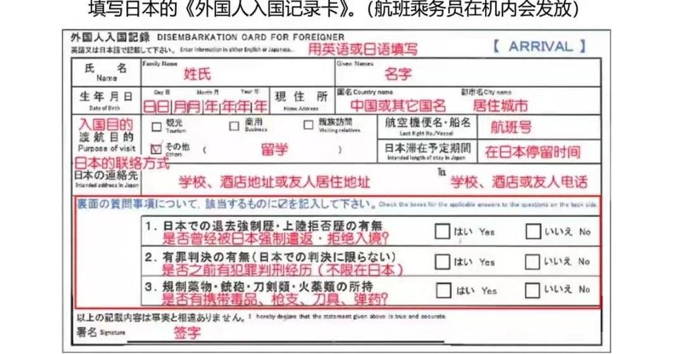 飞机入境表如何填