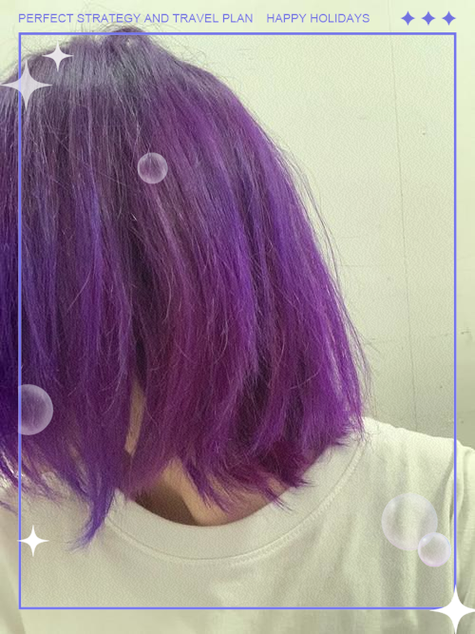 紫色发色掉色后颜色