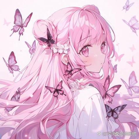 漫画少女图片粉红头像
