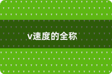 速度v 路程s英文全称是什么
