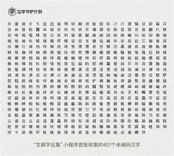 所有生僻字