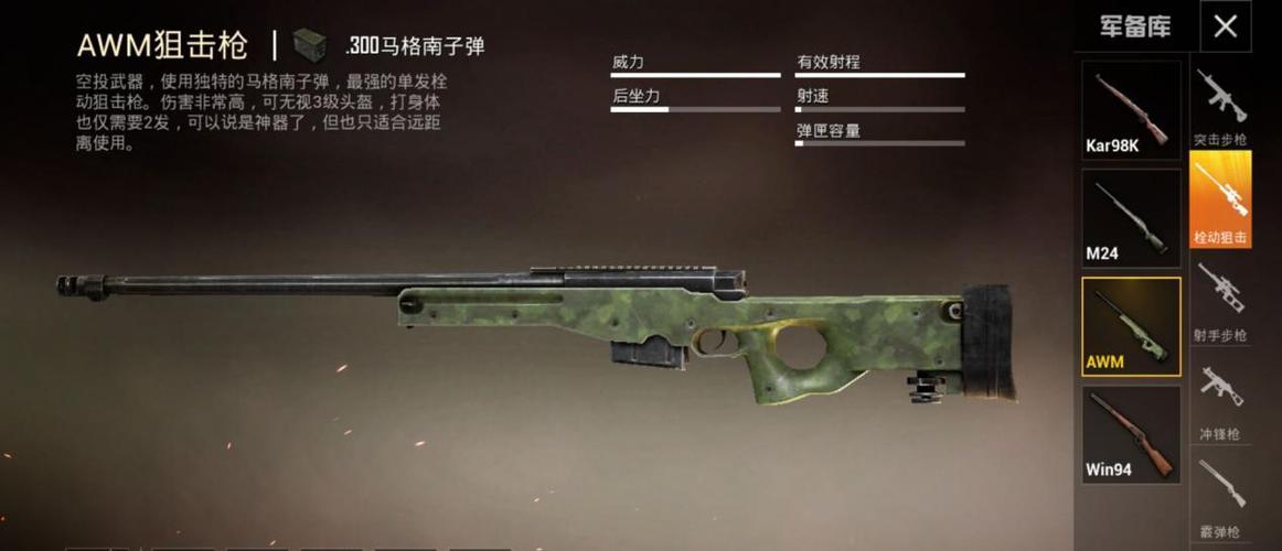 和平精英伤害最高的狙击步枪