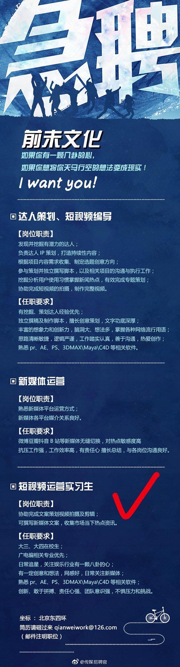 短视频运营招聘