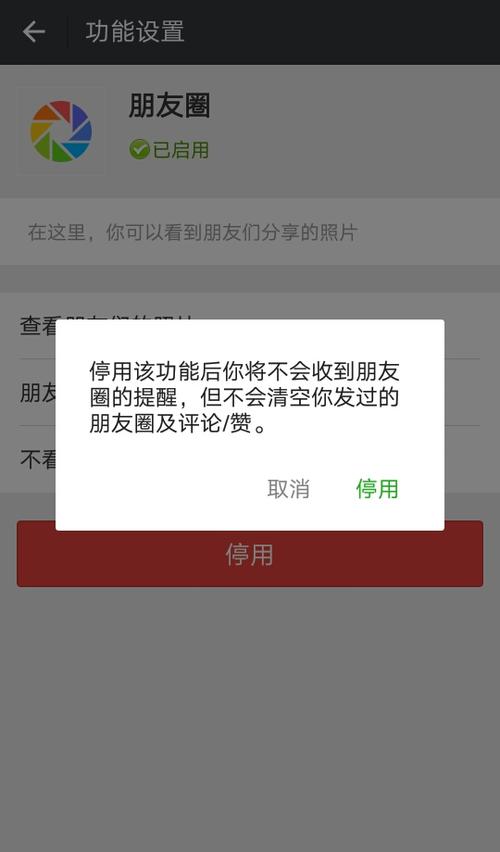 朋友圈停用后是什么界面