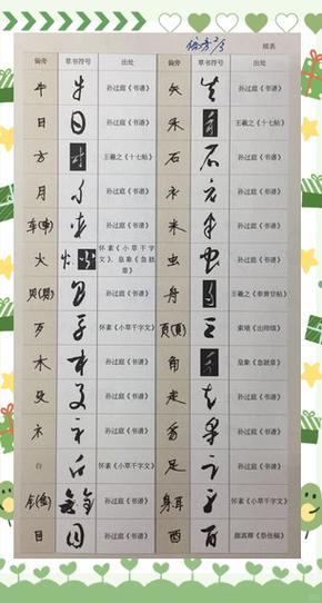 “小”字特殊写法