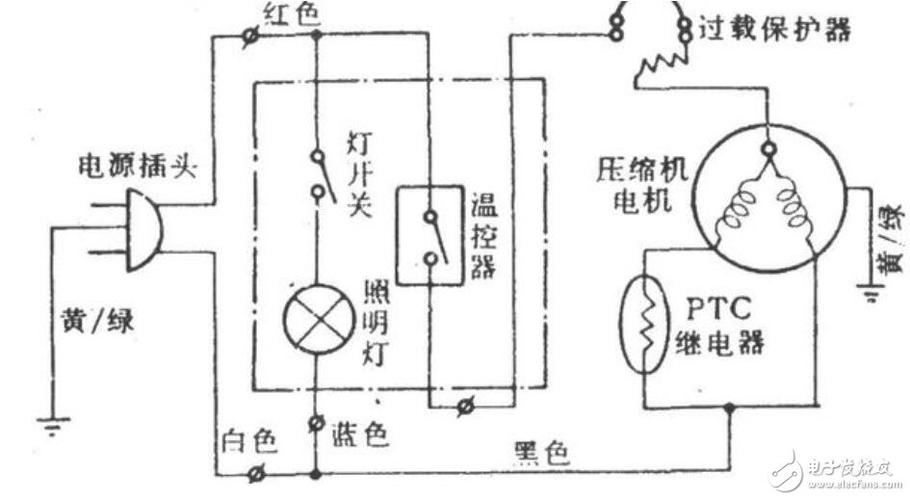 美菱冰箱启动器结构图