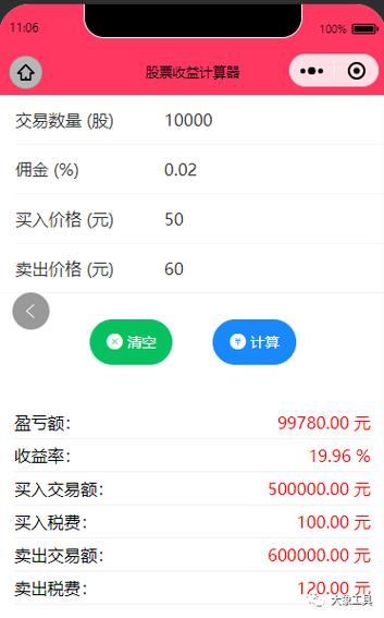 股票盈亏计算器