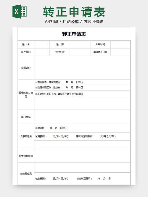 转正申请表截图