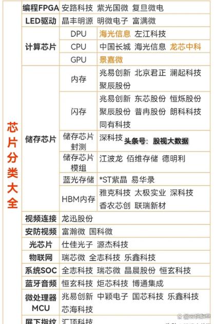 中国存储芯片龙头排名