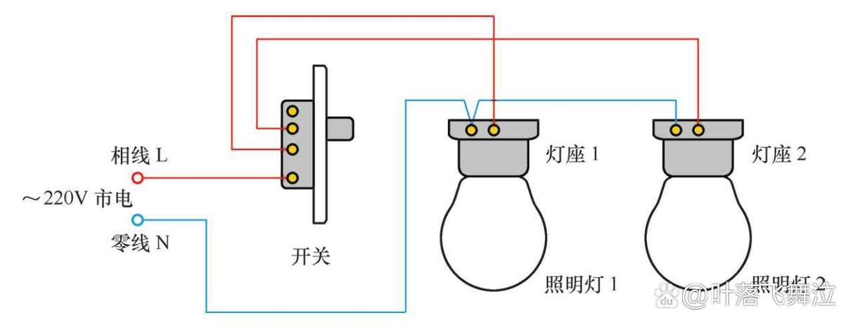 一个开关怎么控制两个灯