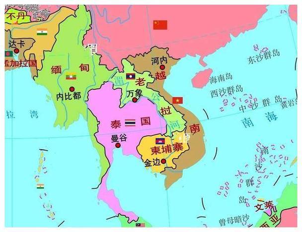老挝在地图上的位置