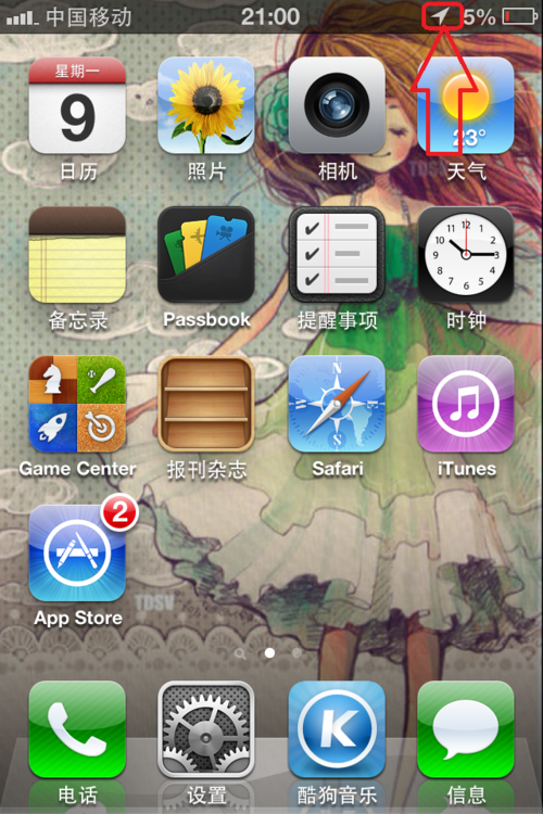 苹果手机右上角小箭头缩略图