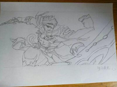 素描画王者荣耀人物夏侯惇