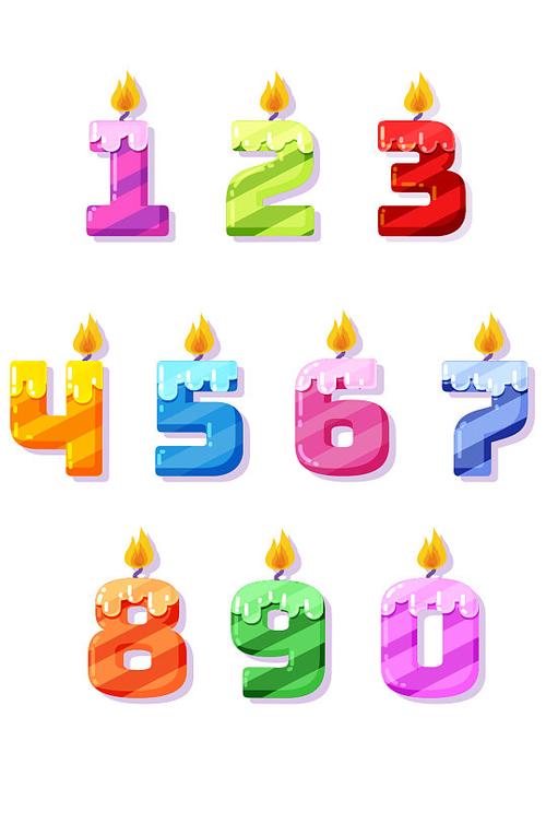 生日蛋糕蜡烛颜色代表的数字