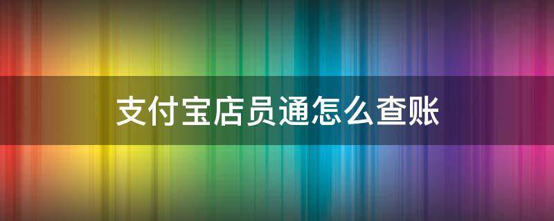 店员通店员怎么查账