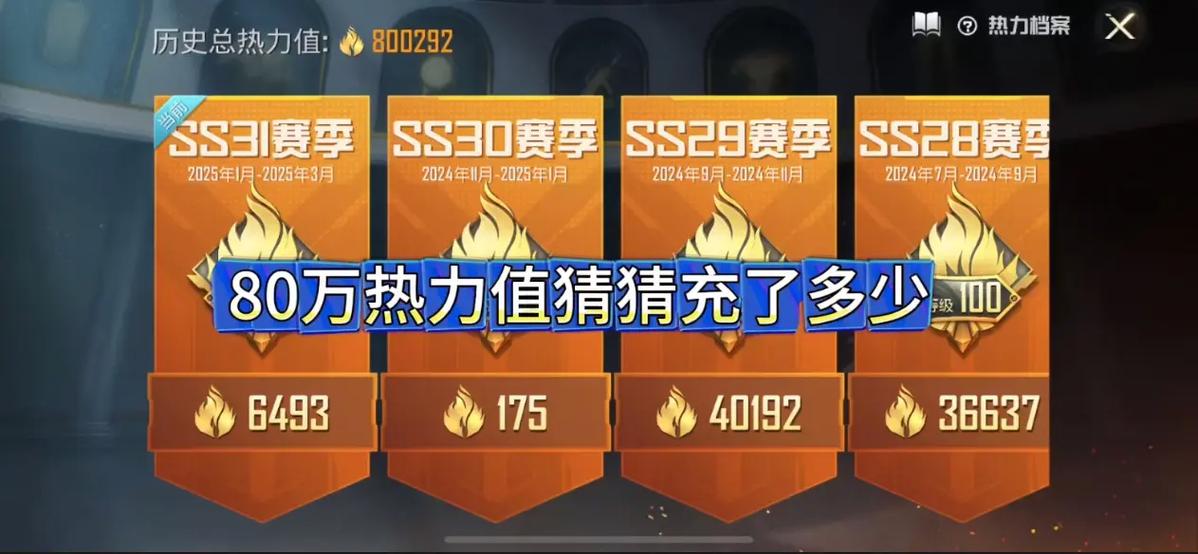 和平精英1热力值是多少钱