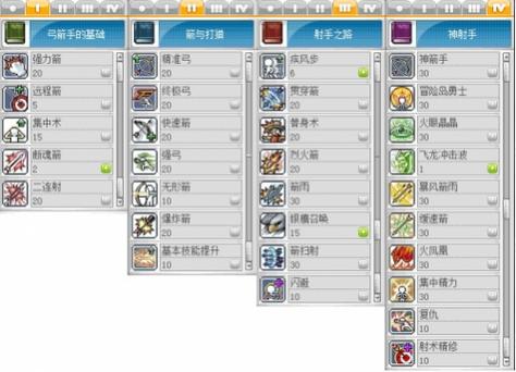 冒险岛尖兵技能加点图