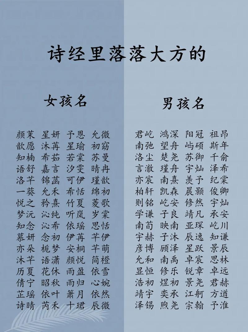 诗经取名字男孩