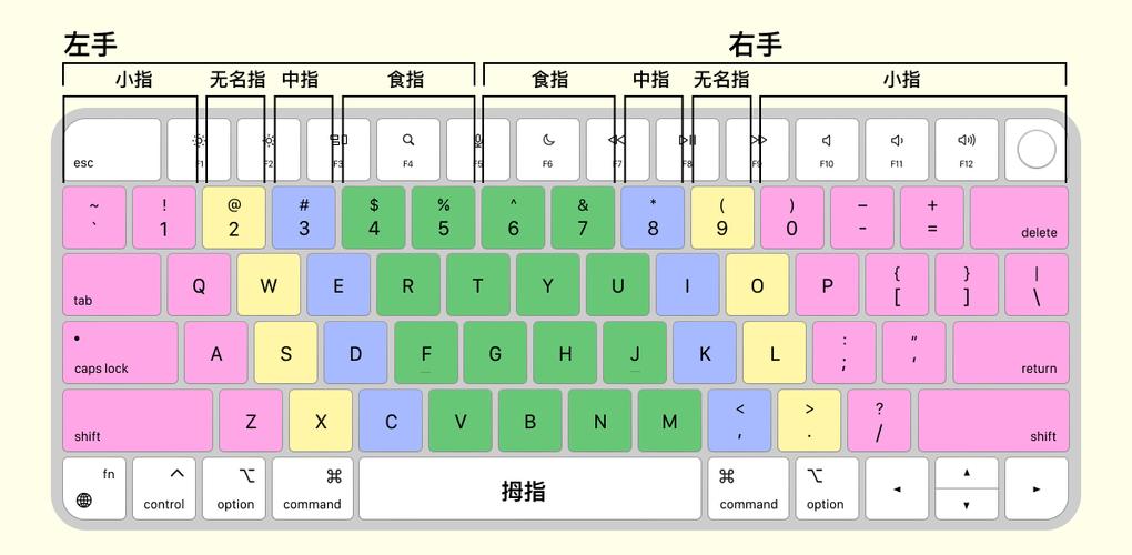 手指键盘正确指法图解