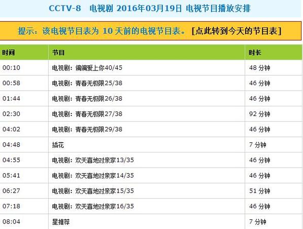cctv8节目单表缩略图
