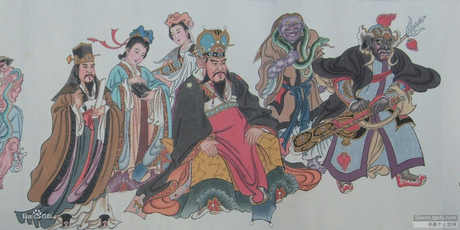 天王送子图佛教