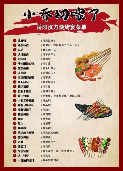烧烤摊菜单