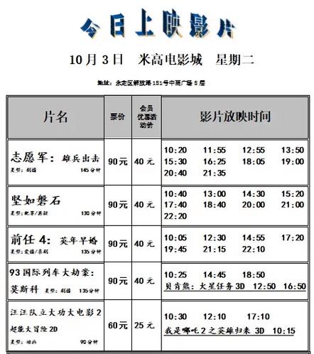 东营影讯今日排片表