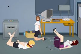 逃离废弃工厂美央被捆绑图