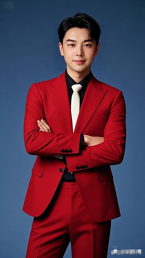 男生穿红色衣服头像截图