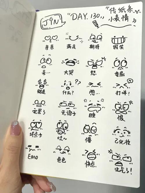 手绘小表情用于写纸条